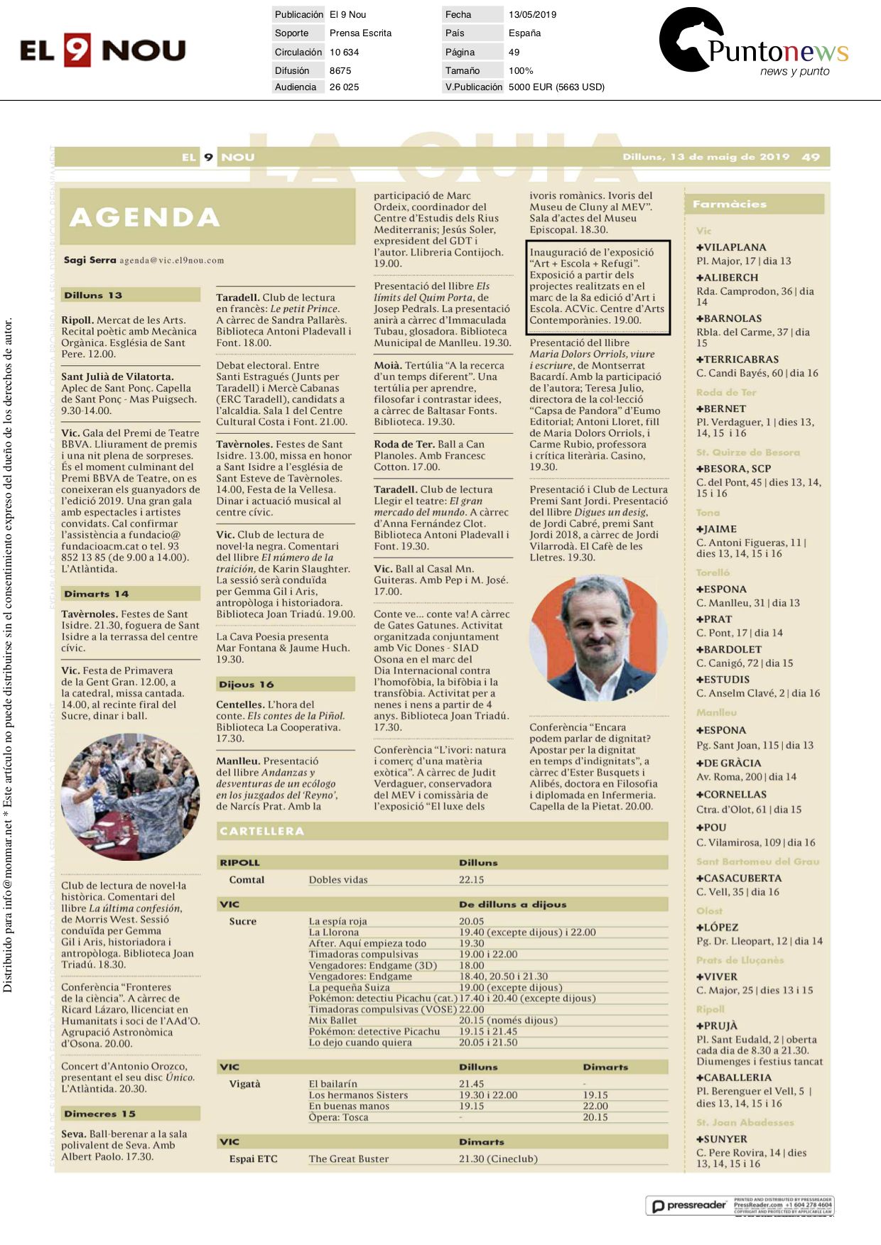 13.05.2019 el9nou agenda